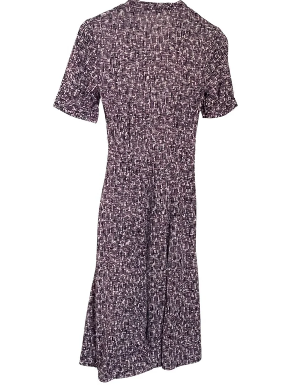 Vintage 50s 60s Shelton Stroller A Line Midi Shirt Dress Small Geometric Purple
